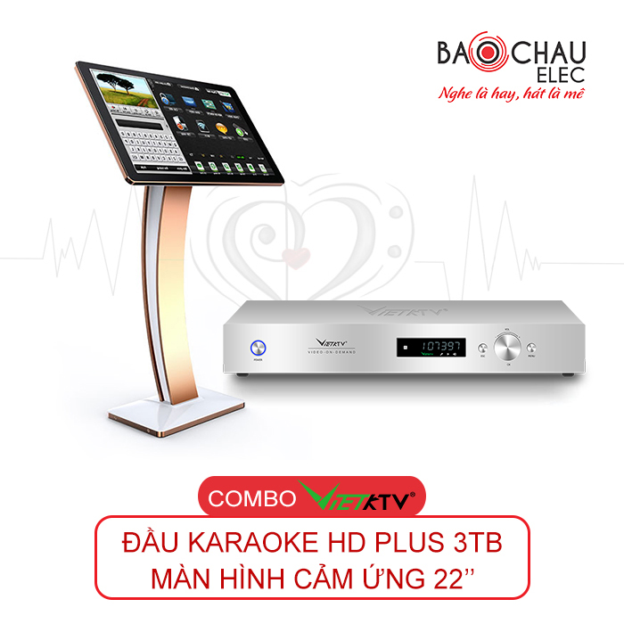 Combo Đầu VietKTV HD Plus 3TB + màn hình 22